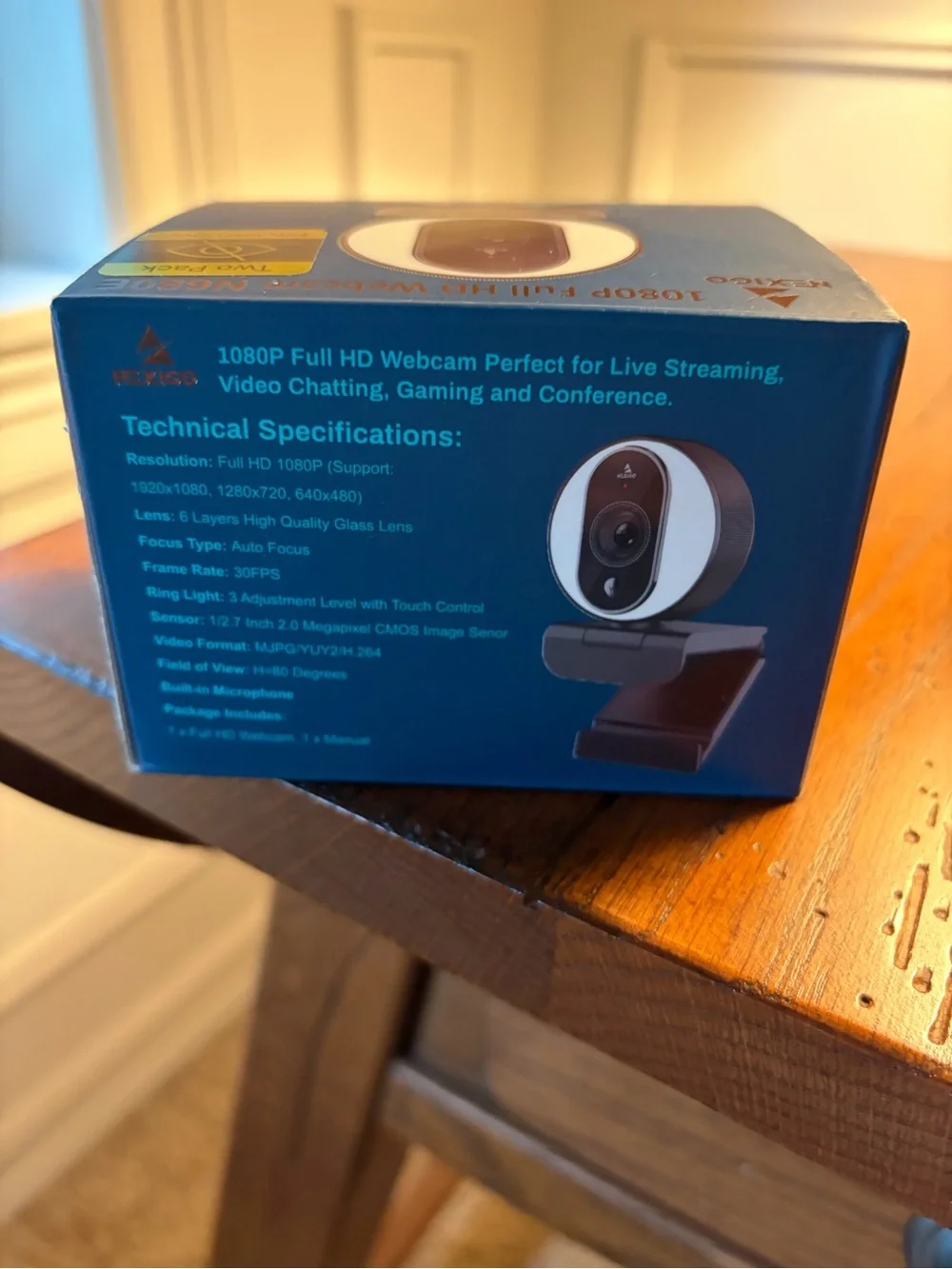 NexiGo N680E 1080P Webcam with Ring Light, Privacy Cover and Dual Microphone